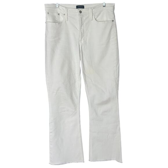 J. Crew Billie Demi Boot Crop Jean Women’s Size 32 Tall White Raw Hem High Waist - Picture 2 of 9